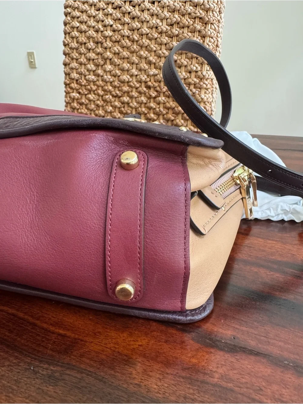 COACH 31646 Dreamer 36 in colorblock Wine Multi bag large